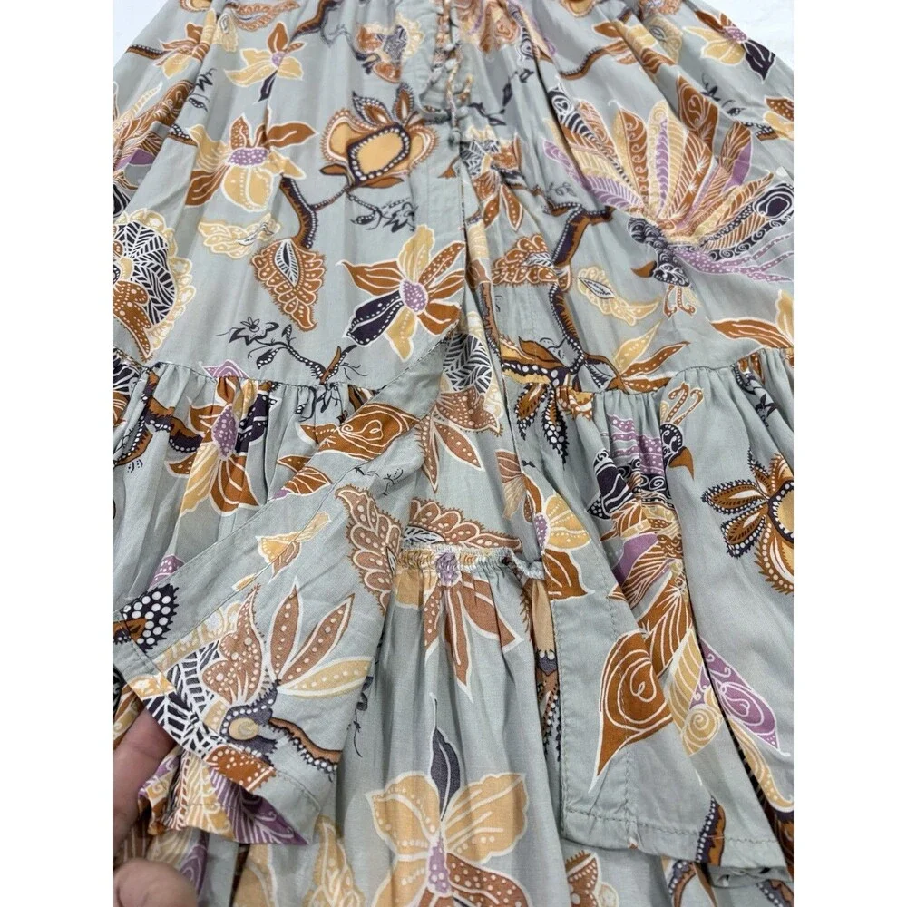 Sea Lustre Womens Boho Floral Maxi Skirt Dress One Size OS 100% Rayon EUC